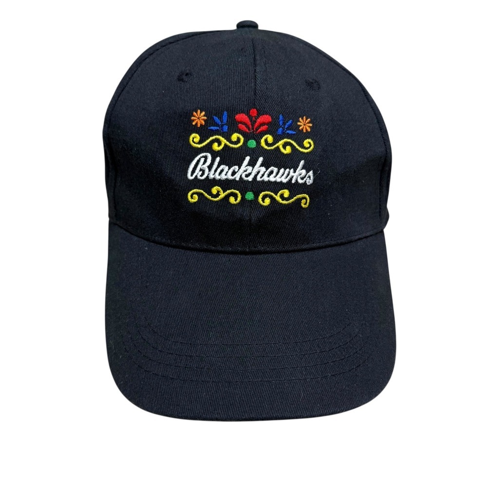 Blackhawks Baseball Cap Hat Floral Cerveza Modelo Patch Snapback Womens Black OS